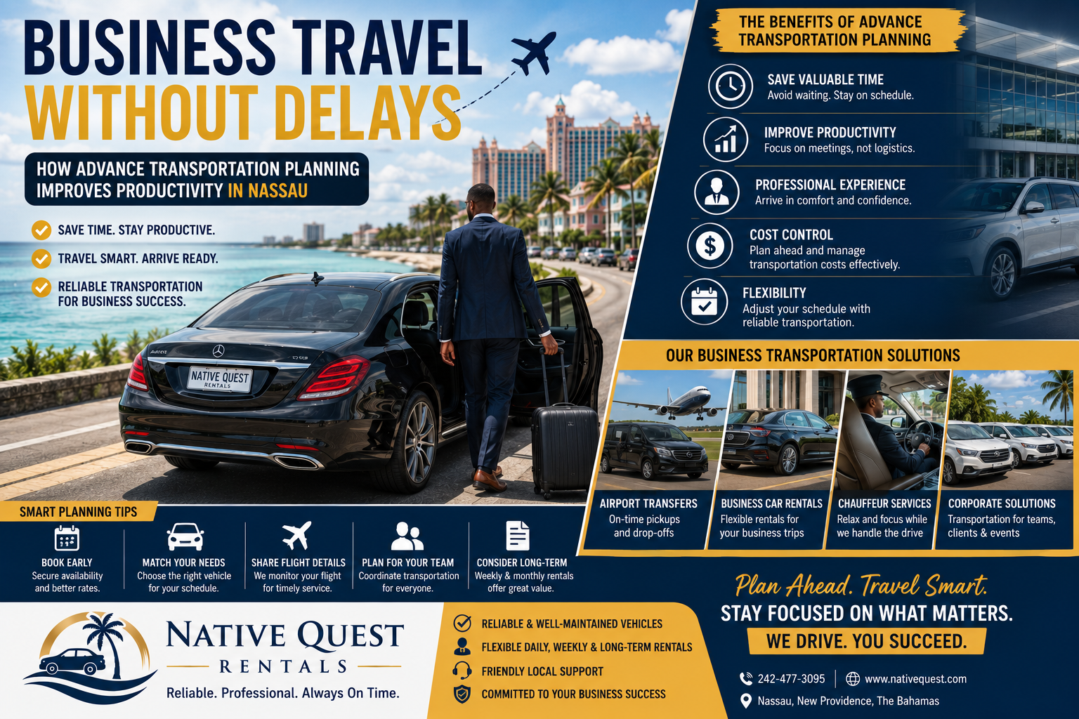 You are currently viewing Business Travel Without Delays: How Advance Transportation Planning Improves Productivity in Nassau