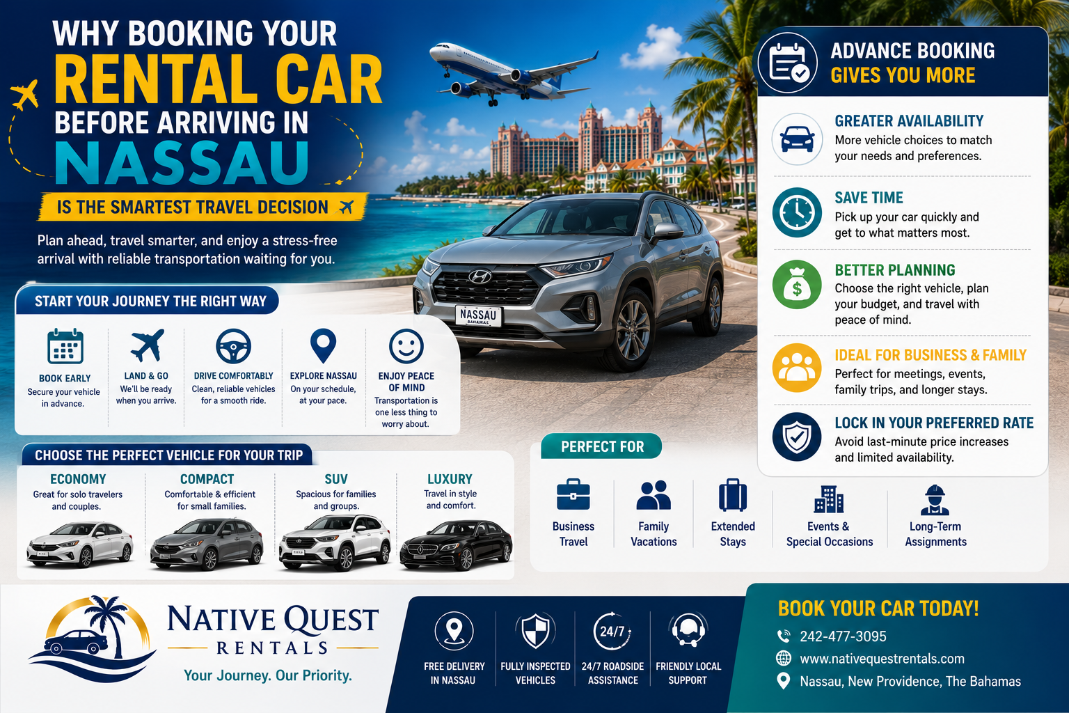 Read more about the article Why Booking Your Rental Car Before Arriving in Nassau Is the Smartest Travel Decision
