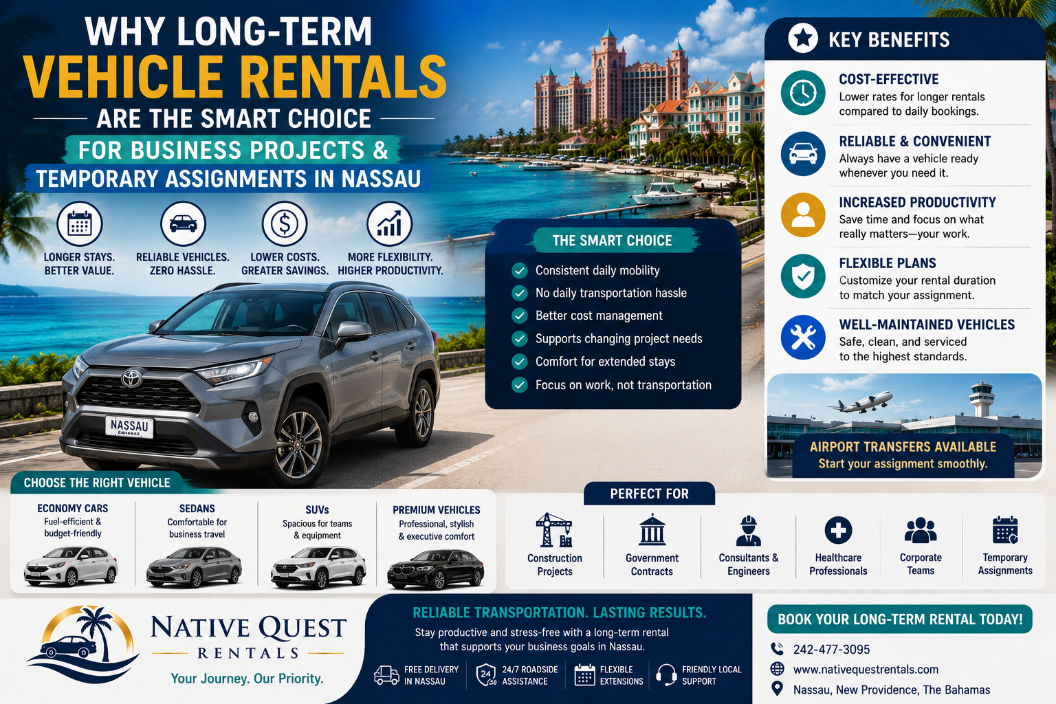 Read more about the article Why Long-Term Vehicle Rentals Are the Smart Choice for Business Projects and Temporary Assignments in Nassau